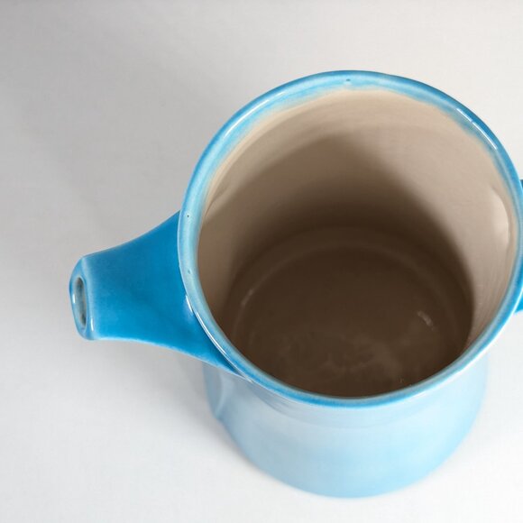 *NOT PERFECT* Turquoise Blue coffee set for 4, hand made ceramic coffee service - Picture 11 of 16